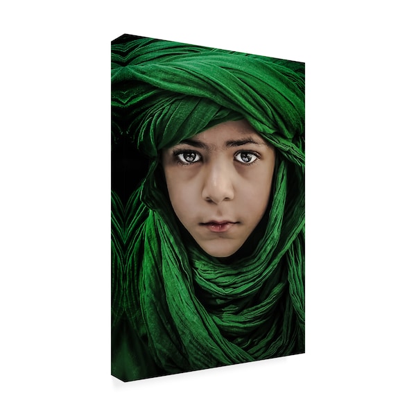 Saeed Dhahi 'Green Boy' Canvas Art,30x47
